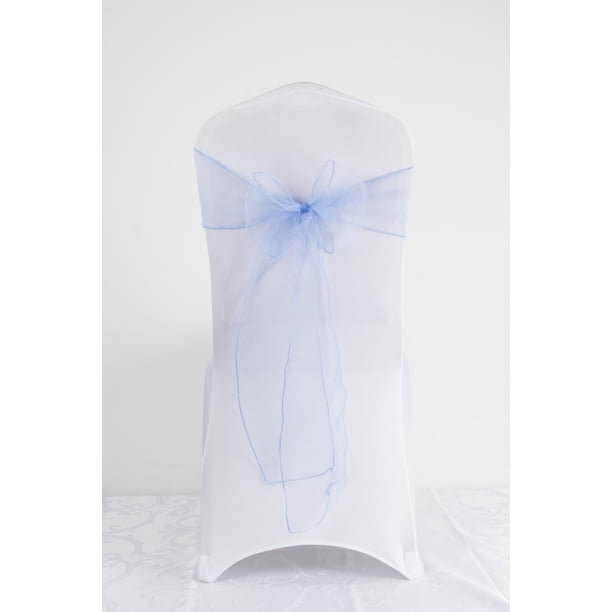 Butterfly knot chair decoration tie wedding chair back flower tie glass gauze chair back float glass sand chair back butterfly wedding chair back decoration hotel banquet use(sky blue)