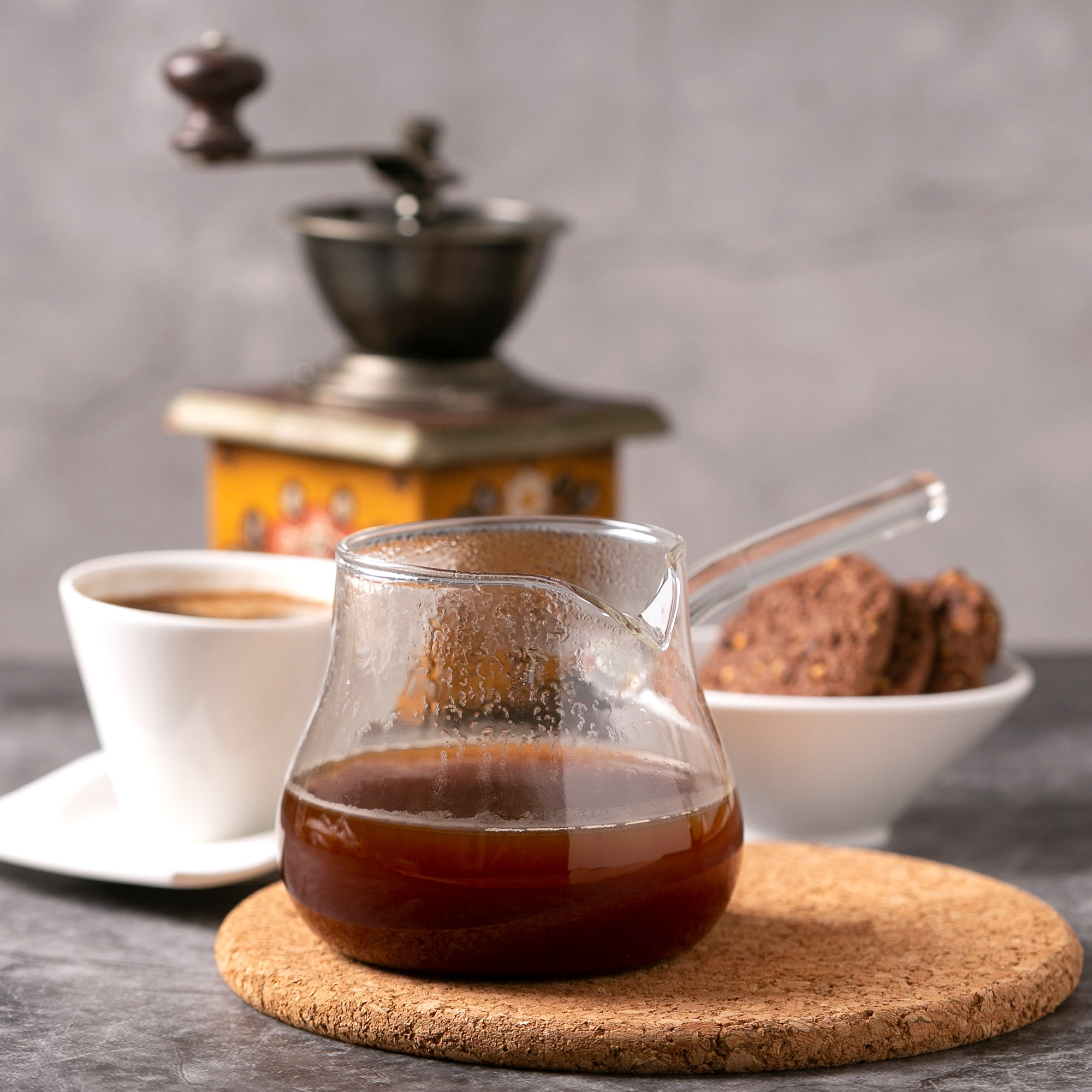 400ml Turkish Style Milk Coffee Tea Pot Warmer Melting Jug Stovetop Stainless 