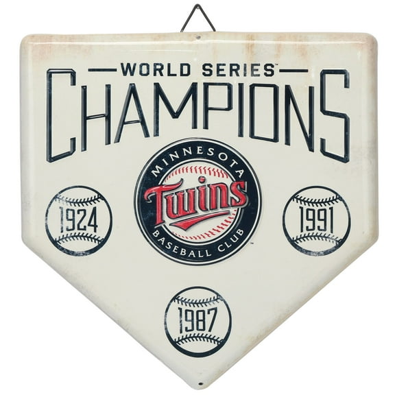 Minnesota Twins 12" x 12" World Series Home Plate Metal Sign