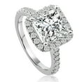 thumbnail image 2 of Pompeii Certified 3.80Ct Princess Cut Halo Diamond Engagement Ring 14k White Gold, 2 of 5
