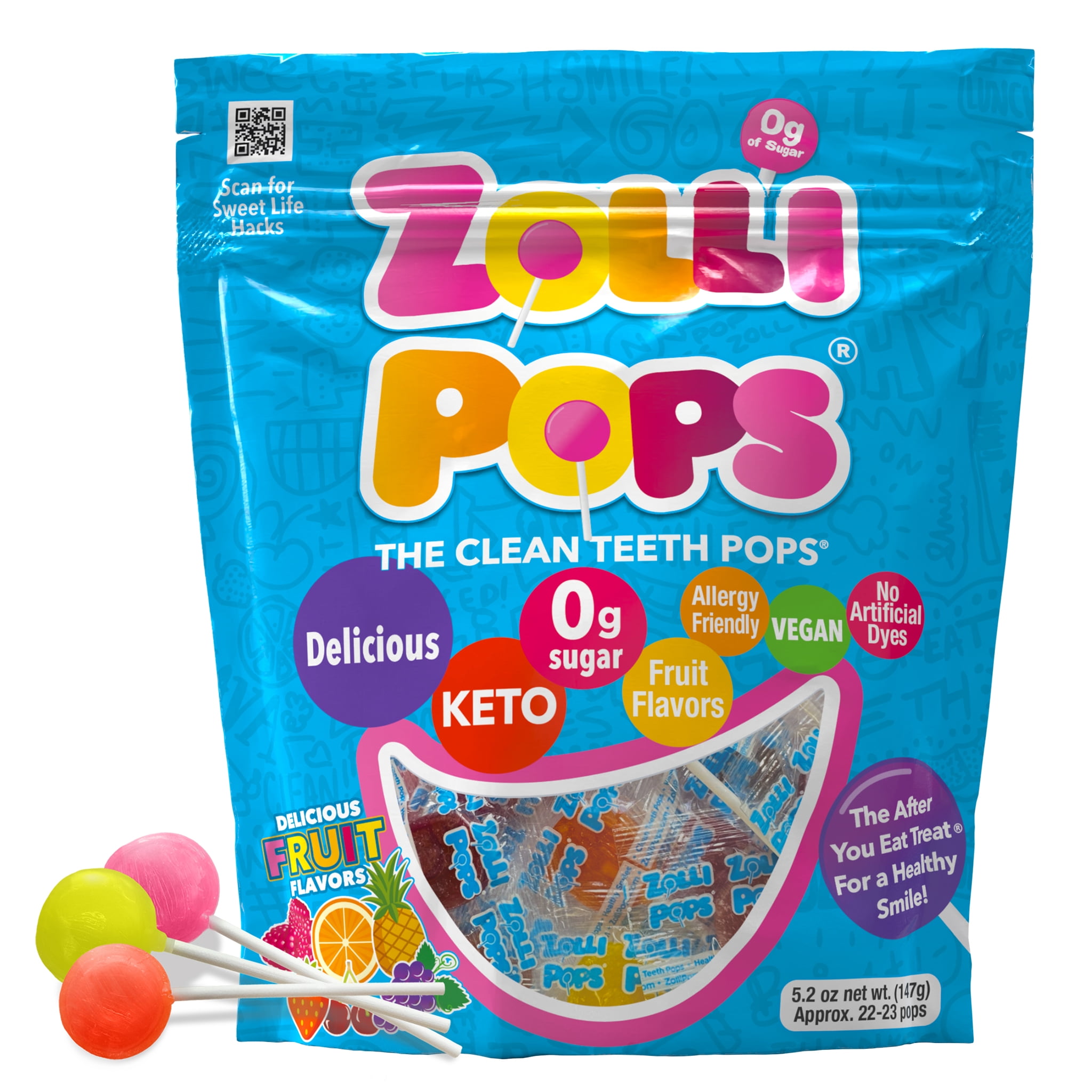 ZOLLIPOPS Lollipops, Sugar Free Candy, Allergen Free, Vegan
