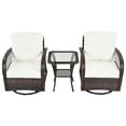 thumbnail image 4 of Euroco 3-piece Outdoor Swivel Chair Set with Square Table & Rattan Weave Design, 4 of 9