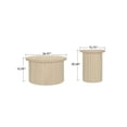thumbnail image 2 of Williamspace Modern Round Coffee Table Set of 2, Nesting End Table Accent Side Tables Wood Circular Center Table Set for Living Room Bedroom Apartment, Beige, 2 of 6
