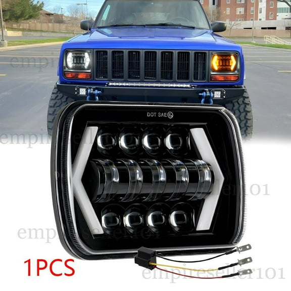 5x7 7x6 LED Halo Headlight Hi-Lo H6054 Headlamp for Jeep Cherokee XJ YJ for Ford