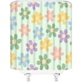 thumbnail image 4 of Cute Retro Flower Shower Curtain Colorful Floral Unique Pastel Daisy Groovy Lovely Women Girls Green Fabric Bathroom Decor Curtains with Hooks,36 x 72, 4 of 6