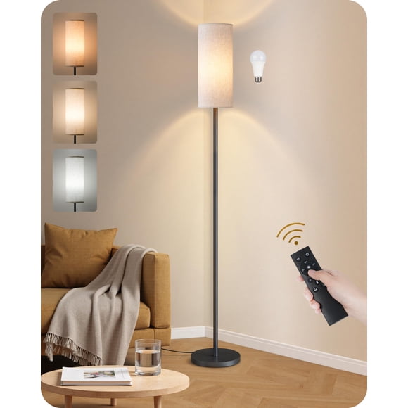 Lámpara de pie GOEBLESON 164 cm regulable con control remoto 10 W LED 3000 K‑6500 K