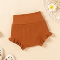 thumbnail image 4 of Toddler Girls Clothes Efsteb Toddler Girl Summer Outfits Casual Solid Color Fashion Comfy Round Neck Sleeveless T Shirts Shorts Set Outfits (Brown,0-3 Months), 4 of 8