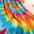 thumbnail image 3 of Colorful Rainbow Tie Dye Spiral Pattern Blanket,Comfortable Soft Flannel Throw Blanket,All Season,Warm Lightweight Blankets for Sofa Bed Couch Living Room Chair,60"x80", 3 of 4