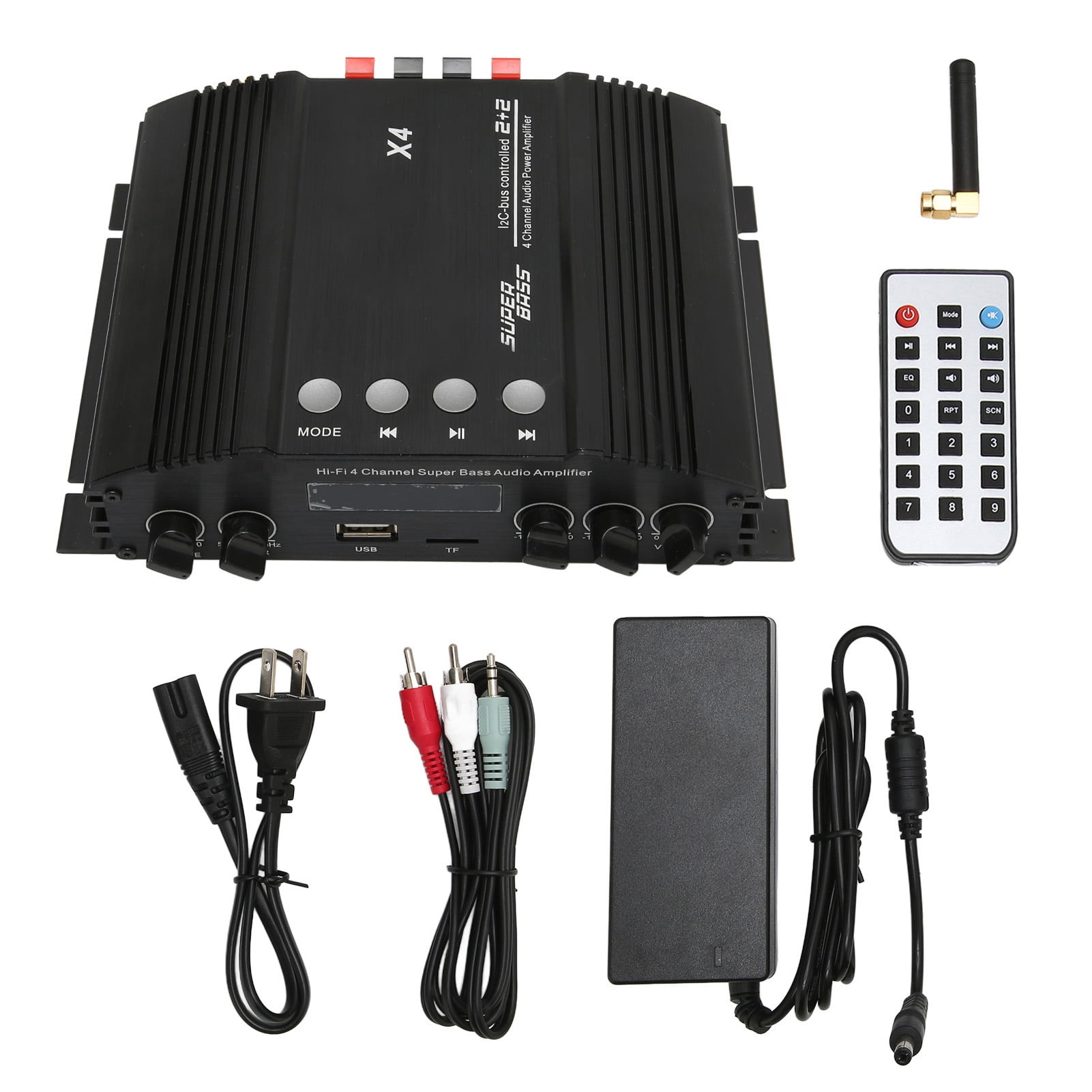 Power Hifi Receiver Power Amp Home Theater 4CH HiFi Stereo Subwoofer