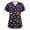 Purple, variant on HAJWOH Womens Halloween Scrub Tops Short Sleeve Working Uniform Novelty Pumpkin Bat Spider Print Medical Scrub Shirts Trendy V Neck Scurb Tops Dark Purple XXL