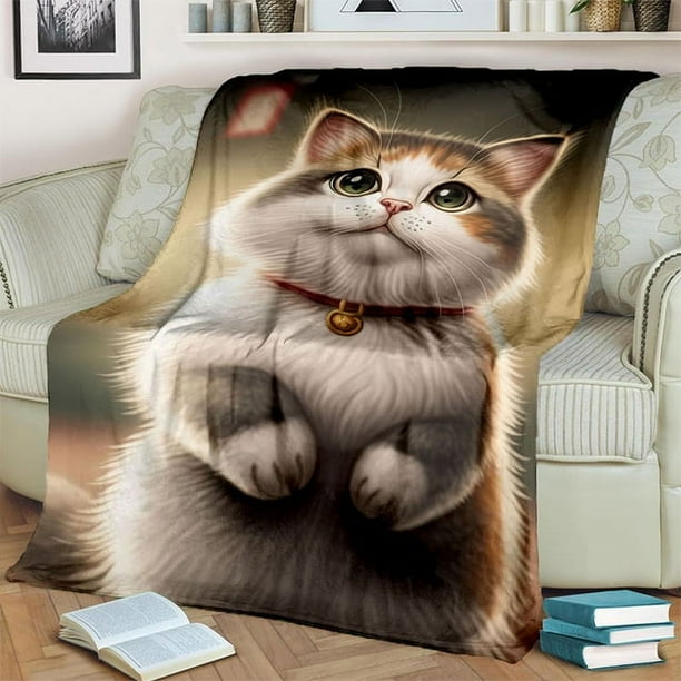 Cute Calico Cat Garfield Cat Persian Cat Ragdoll Cartoon Blanket Soft Throw Blanket for Home Bedroom Bed Sofa Cover Blanket Kids