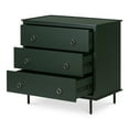 thumbnail image 5 of Moe's Home Collection Reagan 3 Drawer Nightstand Deep Green Wood Nightstands, 5 of 6