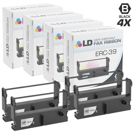 LD Compatible Ribbon Cartridge Replacement for Epson ERC-39 (Black  4-Pack)