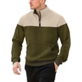 thumbnail image 3 of Ceisia Men's Regular-Fit Stand-Collar Half-Zip Color-Blocked Argyle-Textured Polyester Pullover Gift, 3 of 6