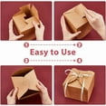thumbnail image 4 of 1 Bag 20Pcs Paper Gift Box Brown Kraft Paper Folding Box with Polyester Ribbon Roll Paper Cookie Boxes 12x12x9CM Square Paper Cookie Boxes for DIY Gift and Party Packaging, 4 of 7