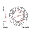 thumbnail image 2 of JT Steel Rear Sprocket 45T for Street YAMAHA FJ1200/C 1989-1992, 2 of 4