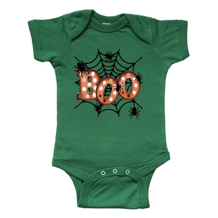 

Inktastic Halloween Boo with Spiders in Web Gift Baby Boy or Baby Girl Bodysuit