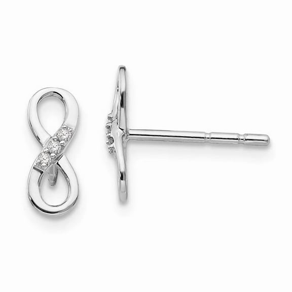 Primal Silver Sterling Silver Infinity Diamond Post Earrings