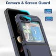 thumbnail image 2 of KMEK7-pour Samsung Galaxy Z Flip 5/6 Étui Robuste, Protection Antichoc Protection contre les Chutes Étui de Téléphone Protection Complète Étui Rigide, Bleu, 2 of 4