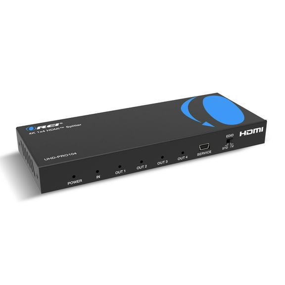 OREI 4K 1x4 HDMI Splitter: 1-in 4-Out, UltraHD 4K, Auto-Downscale, EDID (UHD-PRO104)