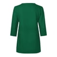 thumbnail image 6 of Otntypg Women's V Neck 3/4 Sleeve Tops Dressy Casual Summer Half Zip up Tunic Blouse Loose Fit Basic Solid Color Business Work Tees Shirt Green XL, 6 of 6