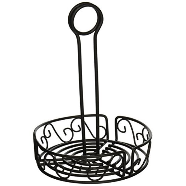 winco wbkh6r round wire condiment caddy, 6.25inch, black Walmart