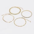 thumbnail image 4 of 4-6PCS Ankle Bracelets Set for Women Gold Boho Beach Anklet Chain Adjustable Foot Jewelry for Girls Extremely Simple Style figaro -, 4 of 4