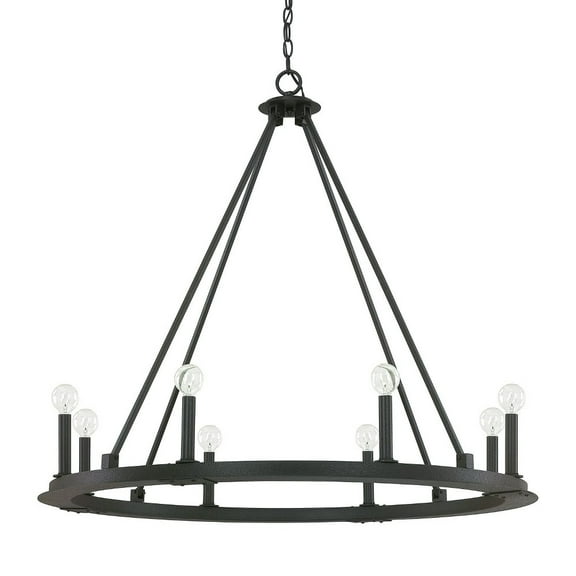 Chandelier 8 Light Black Iron -Traditional Installation Capital Lighting 4918Bi-000