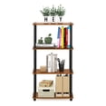 thumbnail image 5 of Furinno Wire 4-Tier Industrial Style Metal Frame Display Shelf, 24 Wide, Finn Oak, 5 of 5
