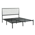 thumbnail image 4 of Queen Size Bed Frame with Angled Headboard, Metal Platform Bed with Slats, No Box Spring Needed, Modern Farmhouse Bedroom Furniture, 4 of 5