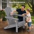 thumbnail image 6 of JONPONY Folding Adirondack Chair - HDPE All-Weather Outdoor Chairs, Patio Chairs Outdoor Wood Like Adirondack Chair for Backyard, Camping, Pool & Fire Pit,Grey, 6 of 10