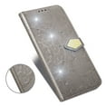 thumbnail image 4 of Glitter Bling Case for Motorola Moto G Play 4G 2024, Flip Cover Mandala Embossed Stylish Luxury Wallet Case with Cards Holder & Hand Wrist Shiny Diamond Design Phone Case for Girls Women, Gray, 4 of 5
