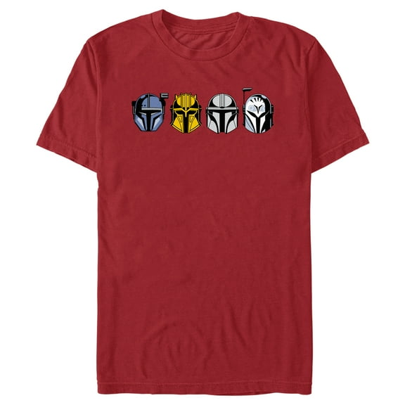 Men's Star Wars: The Mandalorian Helmet Line Up  Graphic Tee Cardinal Small