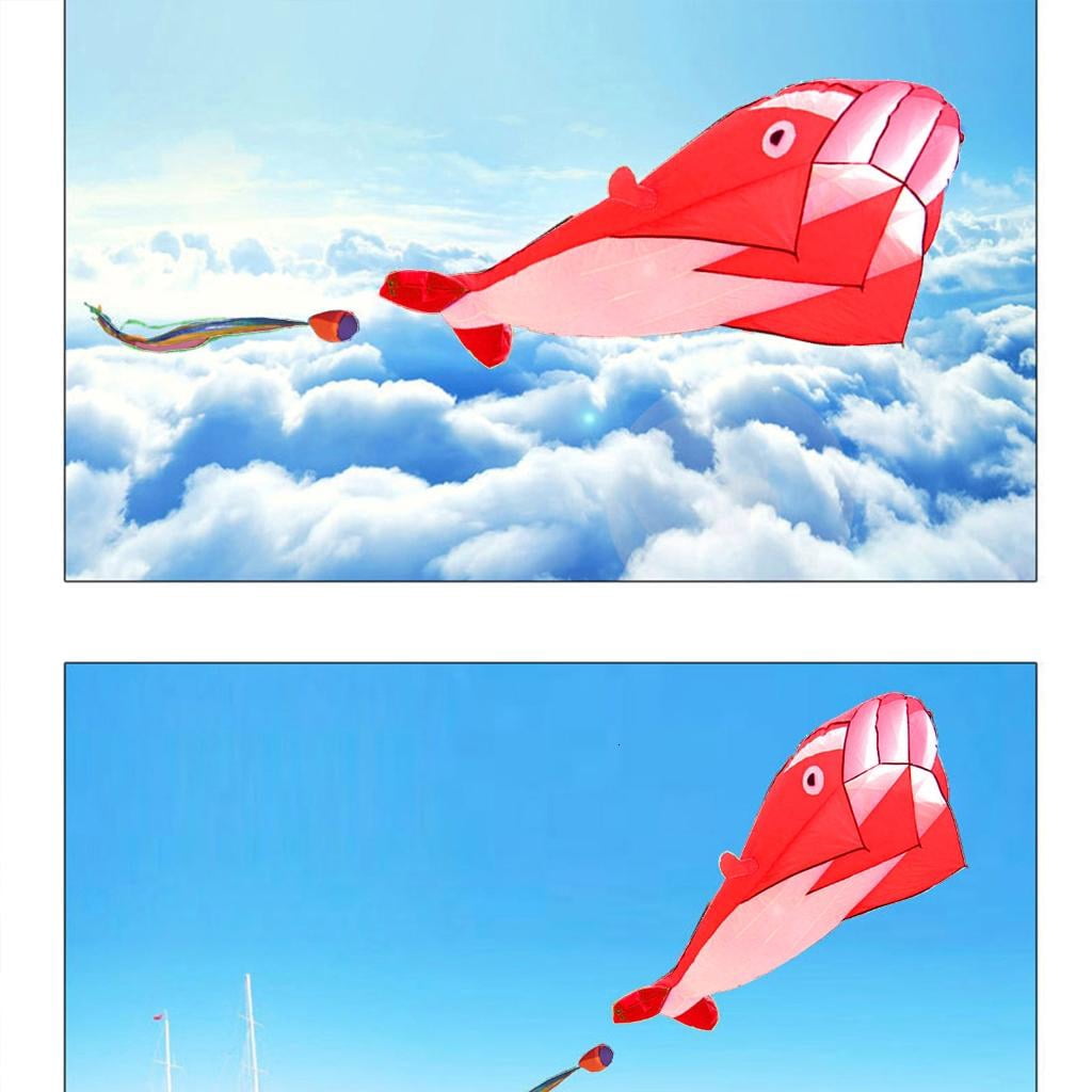 3D Long Tail Shape Kite Large Huge Outdoor Soft Flying Kite for and Adults Camping Outdoor Toy
