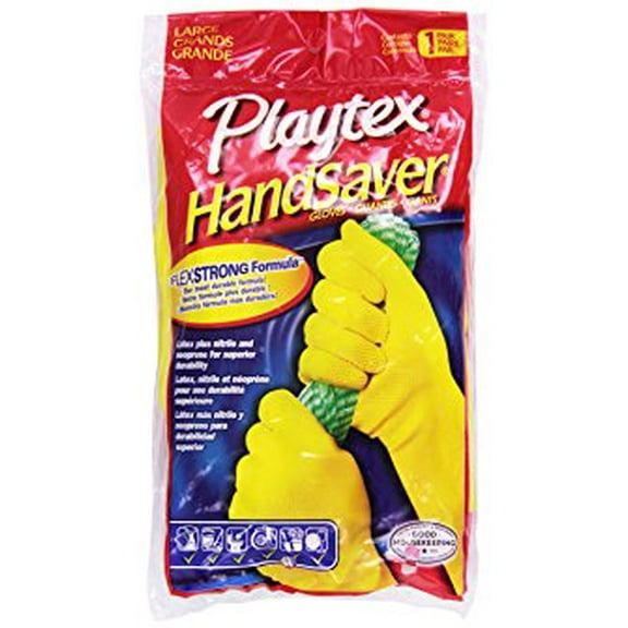 Playtex Handsaver Latex Gloves, Large
