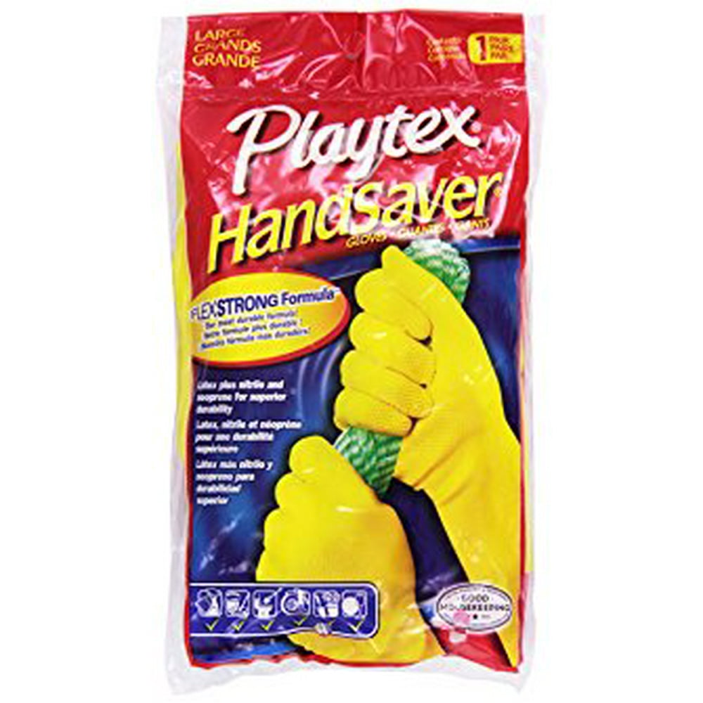 Playtex Handsaver Latex Gloves, Large