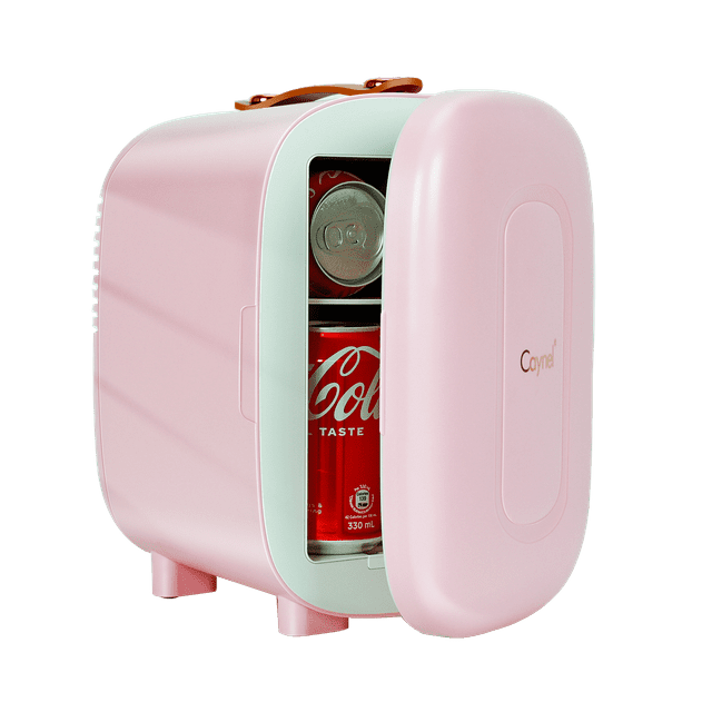 Caynel 5L Portable Retro Mini Fridge 6can Mini Refrigerator,Pink