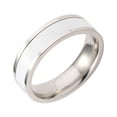 thumbnail image 5 of AYYUFE Ring Decorative Titanium Steel Unisex Simple Finger Band for Daily Life Titanium Steel White, 5 of 8