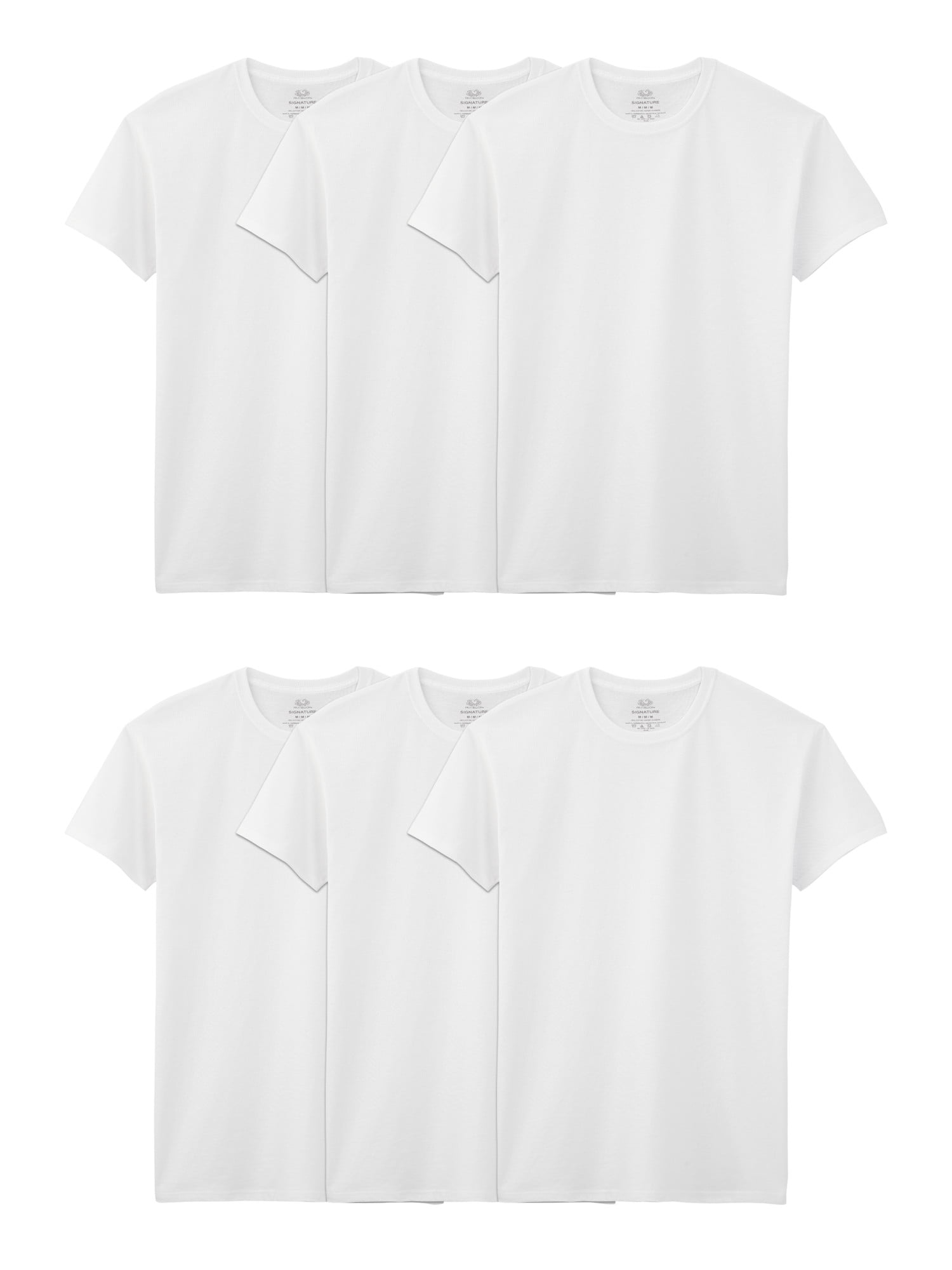 Fruit of the Loom Men's White Crew Undershirts, 6 Pack, Sizes S-3XL