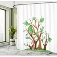 thumbnail image 4 of Ambesonne Jungle Theme Shower Curtain, Ordered Forest Trees, 69"Wx70"L, Peacock Green Ginger, 4 of 4