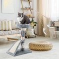 thumbnail image 4 of Cat Scratching Post, 26" Cat Tree with Plush Faux Fur Round Perch, Scratching Sisal Post, Multifunctional Durable Teasing Cat Toys and Furniture, 4 of 11