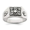 thumbnail image 6 of 925 Sterling Silver Antiqued Masonic Ring Size 11, 6 of 7