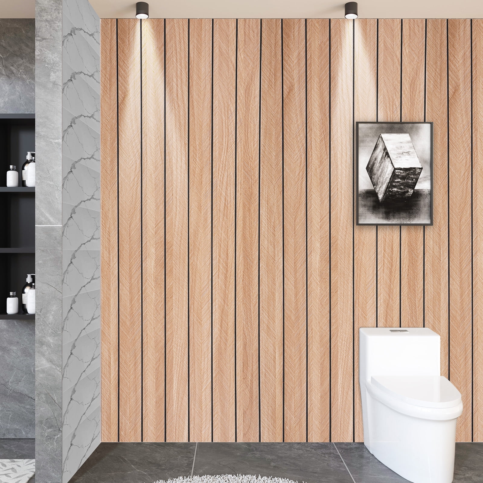 LOLIPPYY Wood Grain Peel and Stick Wallpaper Roll, Self-Adhesive Removable Wall Panels 40cm for Bedroom and Living Room Decoration