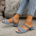 thumbnail image 6 of Lenago Women's Open Toe Chunky Heel Sandals Ankle Strap Platform Slides Summer Casual Walking Shoes Comfortable Fashionable Summer Vacation Blue 7.5, 6 of 8