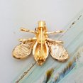 thumbnail image 3 of Honeybee Bee Yellow Enamel Small Brooch Pin Set 2 Pcs Gold Tone Crystal, 3 of 3