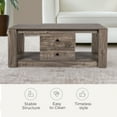 thumbnail image 4 of MINCETA Coffee Table,Modern Wooden Rectangle Coffee Tables with Storage,2 Drawer Center Table for Living Room,Drifted Gray, 4 of 6