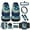 Blue Butterfly Moon, variant on Yuyamidu 12 PCS Hummingbird Car Front Seat Protector Sunflower Steering Wheel Cover Seatbelt Pads Center Console Cover Trash Bin Air Vent Bag Rearview Mirror Cover Cup Holders Wrist Key Chain