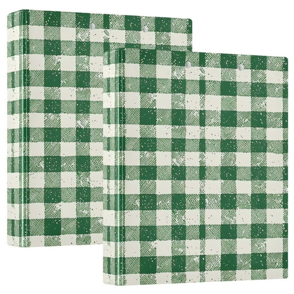 ALAZA Checkered Grid-a5 Hardcover 3 Ring Binder 1.5" Round Rings Interior Pockets Binders Organizer 2 Pack