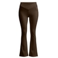 thumbnail image 5 of Yoga Pants Women High Waist Tummy Control Flared Leggings with Pockets Coffee S, 5 of 5