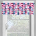 thumbnail image 2 of Ambesonne Colorful Valance Pack of 2, Hearts in Square Shape, 54"X12", Blue Ivory Pink, 2 of 5